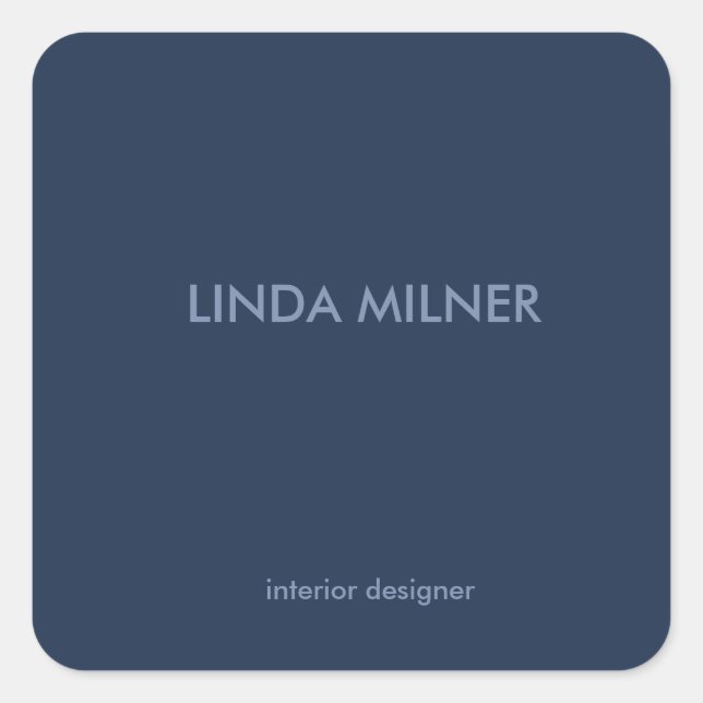 Adesivo Quadrado Negócios simples e mínimos azuis (Frente)