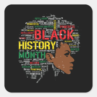 Adesivo Quadrado Negra História Mês Mulher Negra Afro