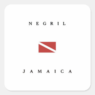 Adesivo Quadrado Negril Jamaica Scuba Dive Flag