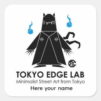 Adesivo Quadrado Nekomata Japonês Urbano Moderno - Tokyo Edge Lab