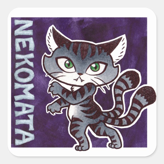 Adesivo Quadrado Nekomata Sticker (Frente)