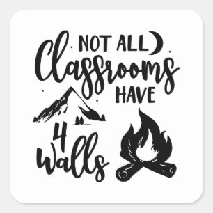 Adesivo Quadrado Nem todas as salas de aula têm quatro paredes de a