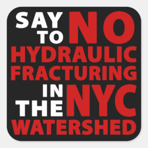 Adesivo Quadrado Nenhum Fracking no marco decisivo de NYC -