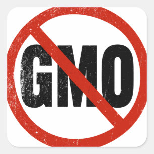 Adesivo Quadrado Nenhum GMO, não GMO, março contra Monsanto