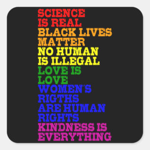 Adesivo Quadrado NENHUM HUMANO É O Orgulho LGBT ILEGAL MÊS LGBTQ 