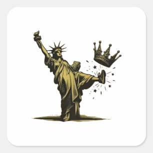 Adesivo Quadrado Nenhum Rei na Liberdade Status Pro Democracia Amer