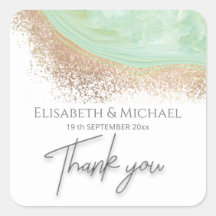 Neo mint rosa gold agate obrigado de caligrafia