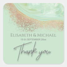 Neo mint rosa gold agate obrigado de caligrafia