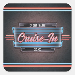 Adesivo Quadrado Neon Cruise-In Sticker