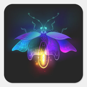 Adesivo Quadrado Neon Firefly a preto