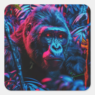 Adesivo Quadrado Neon Gorilla