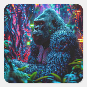 Adesivo Quadrado Neon Gorilla