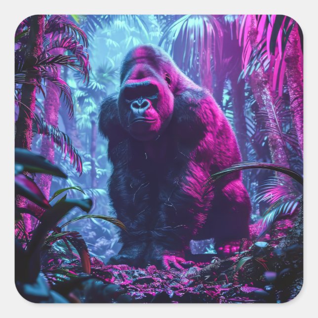 Adesivo Quadrado Neon Gorilla (Frente)