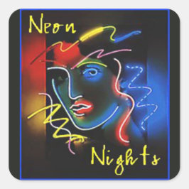 Adesivo Quadrado Neon Nights Sticker