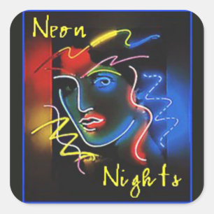 Adesivo Quadrado Neon Nights Sticker