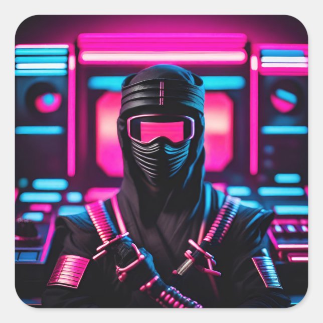 Adesivo Quadrado neon ninja (Frente)