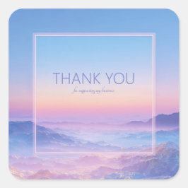 Adesivo Quadrado Neon Pink Ethereal Mountain Vista Synthwave Frame