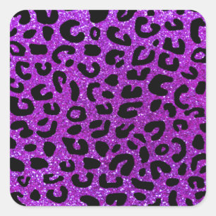 Adesivo Quadrado Neon roxo Cheetah impressão