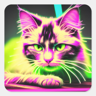 Adesivo Quadrado Neon Stickers Feline Fiesta: Garota Adolescente An