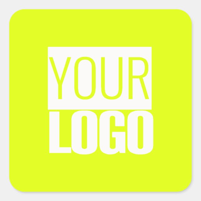 Adesivo Quadrado Neon yellow - add your logo  square Sticker (Frente)