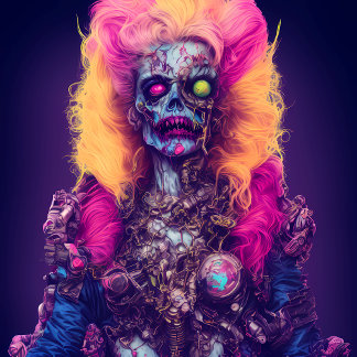 Adesivo Quadrado Neon Zombie Queen