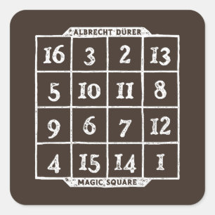 Adesivo Quadrado Nerd de Matemática Magic Square Durer