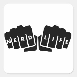 Adesivo Quadrado Nerd Life Knuckle Tatuagem