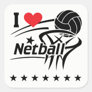 Adesivo Quadrado Netball, Adoro Netball, Sticker