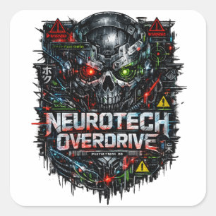 Adesivo Quadrado Neurotech Overdrive Ciber