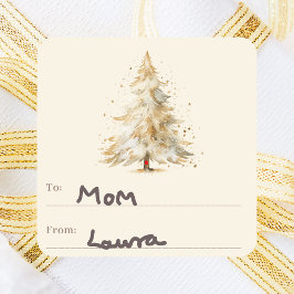 Adesivo Quadrado Neve de árvore até o Natal