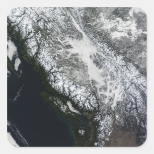 Adesivo Quadrado Nevoeiro e neve na Colúmbia Britânica