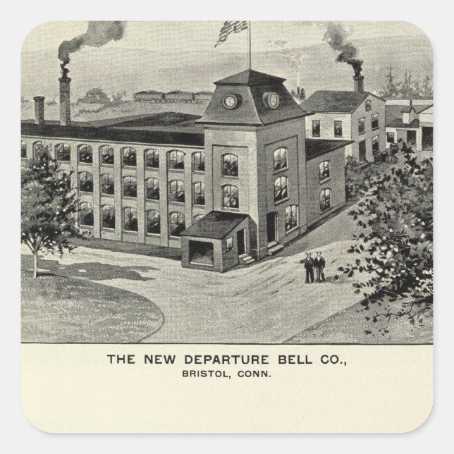 Adesivo Quadrado New Deparation Bell Co, Miller Bros Cutlery Co (Frente)