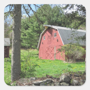 Adesivo Quadrado New England Country Barn Sticker