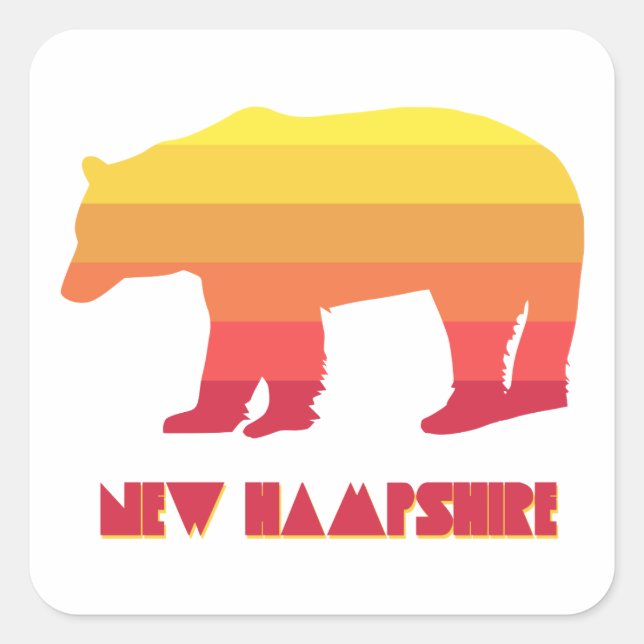 Adesivo Quadrado New Hampshire Bear (Frente)