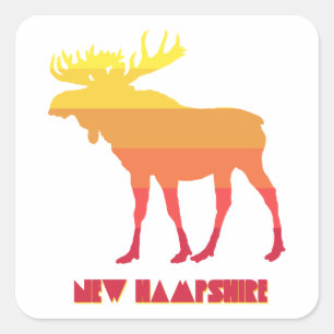Adesivo Quadrado New Hampshire Moose