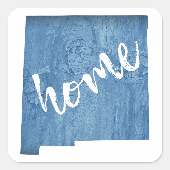 Adesivo Quadrado New Mexico Home Wood Grain (Frente)