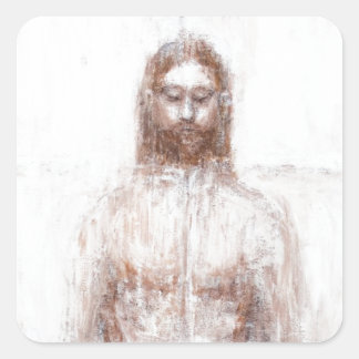 Adesivo Quadrado New Turin Shroud (Realismo Contemporâneo Jesus)