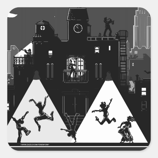 Adesivo Quadrado New York Boogie Nights (Frente)