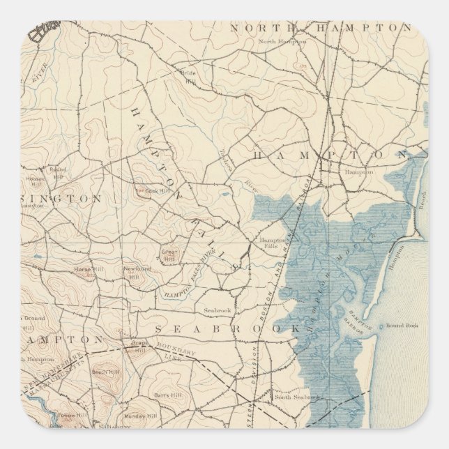 Adesivo Quadrado Newburyport, Massachusetts (Frente)