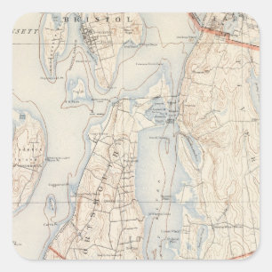 Adesivo Quadrado Newport County, Rhode - ilha