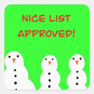 Adesivo Quadrado Nice list approved stickers!