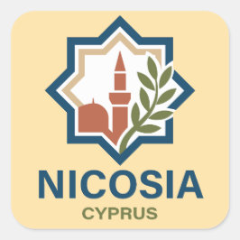 Adesivo Quadrado Nicosia Chipre Mediterrâneo