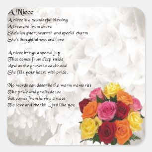 Adesivo Quadrado Niece Poem - Flores
