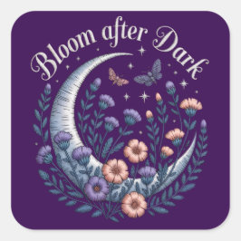 Adesivo Quadrado Night Garden Faux Embroidered Moon with Moths