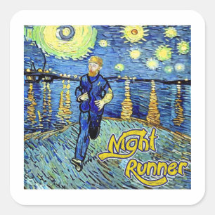 Adesivo Quadrado Night Runner Starry Night