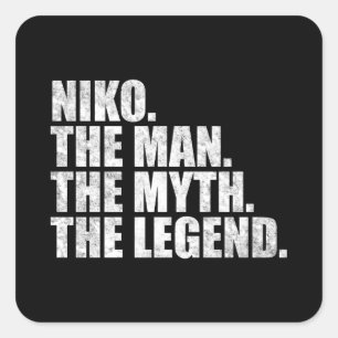 Adesivo Quadrado Niko nome, Niko O Homem O Mito A Lenda