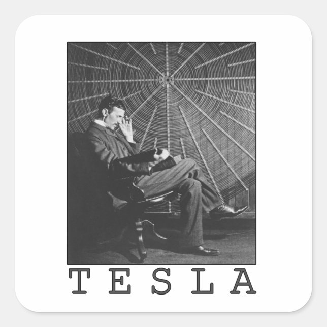Adesivo Quadrado Nikola Tesla (Frente)