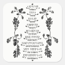 Nine Noble Virtude Sticker