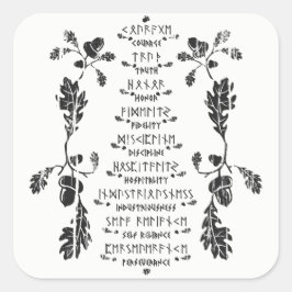 Adesivo Quadrado Nine Noble Virtude Sticker