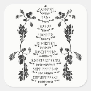 Adesivo Quadrado Nine Noble Virtude Sticker